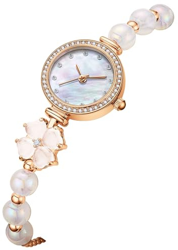 findtime Armbanduhr Damen Analoge Quarz Damenuhren Elegant | Exquisite Stylisches Elegante Vintage Uhr für Frauen Verstellbar Armreif Strass Design Schmuck Verstellbare Armband