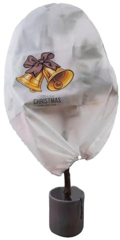 Vilgftyiet Housse de protection contre le gel avec motif de Noël, tissu non tissé, 80 x 110 cm, pour arbres et plantes de jardin