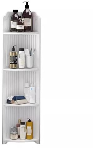 Hörnhylla Industriell Modern Design 4-vånings Hörnhylla PVC-hörnhyllor Hörnbokhylla Växtställ För Vardagsrum Badrum Kök Växtstativ(22 * 100cm)
