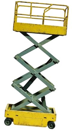 Fenteer elevadora de Trabajo Alta, Modelo de Herramienta de Mantenimiento, Escala 1:64, Elevador de Garaje para Escena de Taller, Coche, Garaje, Amarillo Viejo