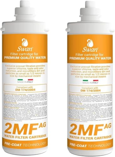 Swan 2MF AG – Filtro a Baionetta con Ioni d’Argento | Compatibile con Everpure AC/2DC | Acqua Potabile Più Pura | Riduce Cloro, Odori e Torbidità | 2 Filtri
