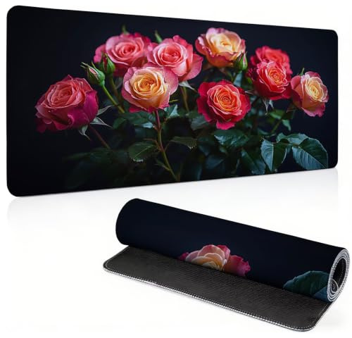 FHFFTZSC Tappetino Mouse Gaming, 600x400mm Tappetino Mouse XXL nero 0c0-281 | Mouse Pad Grande, Ottimizzato per i Sensori da Gioco, Migliora Precisione e Velocità, per Mac e PC, Rosa