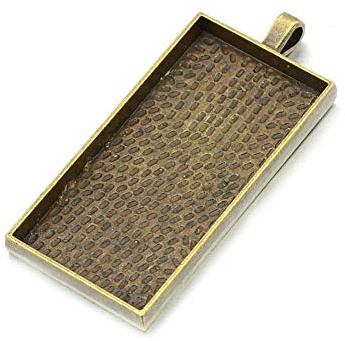 AKOAK Lot de 10 plateaux à pendentif rectangulaires en bronze antique 25 mm x 50 mm