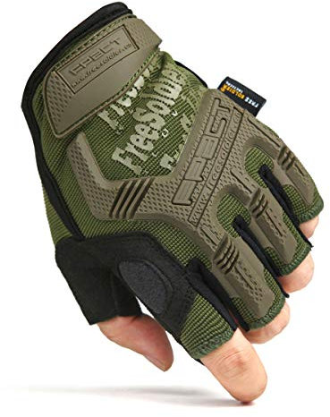 FREE SOLDIER Outdoor Handschuhe Vollfinger Taktische Handschuhe Herren Motorradhandschuhe mit gepolstertem für Fahrrad Airsoft Militär Paintball und andere Outdoor Aktivitäten (Grün, L)