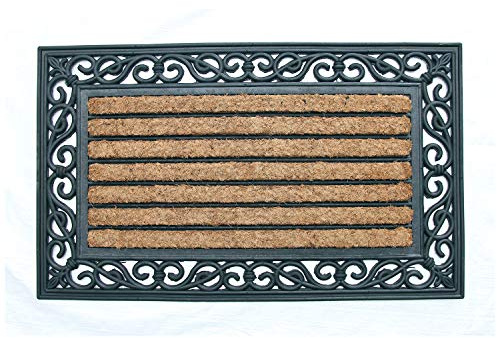 Coco&Coir Door Mat | Heavy Duty | Thick Coir | Natural | Non-Slip Backing Tuffscrape Outdoor Door Mat 45 x 75 cm (The peasant)