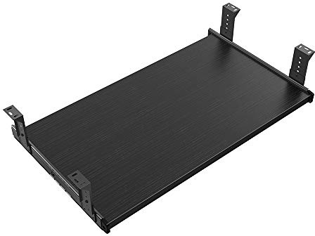 FRMSAET Möbler Tillbehör Kontorsprodukter Kostymer Hårdvara 53cm / 60cm / 76cm Tangentbordslåda Trähållare under skrivbord Justerbar höjdplattform. (60cm, Svart)