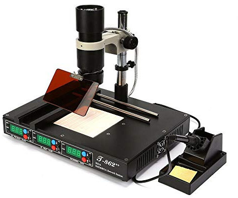 T862++ Lötstation Infrarot-Rework-Lötstation YUNRUX Infrarot-Überarbeitungsstation Premium-Lötstationen Welder Schweißer Löten-Arbeitsplatz Schweißer Löten 15-35 mm SMD IRDA Schweißgerät 800W