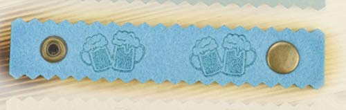 Henkelband 'Prost Bierkrüge' Oktoberfest Maß Maßkrugband - Farbe wählbar - 1 Stück (Hellblau)