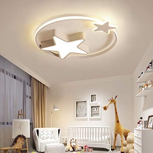 LONCHAN Deckenleuchte LED Moderne Kinderlampe Kinderzimmer Jungen Mädchen Deckenlampe Sternenhimmel Lichter Mit Schlafzimmer Wohnzimmer Pendellampe Deckenbeleuchtung,White/45cm/28w