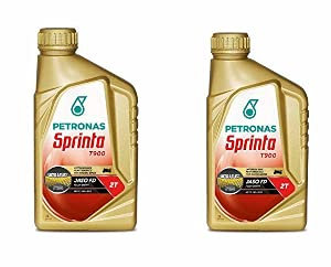 Kit 2 Olio Petronas Sprinta t900 100% Synth Olio Miscela 2 Tempi 2 Litri per Vespa