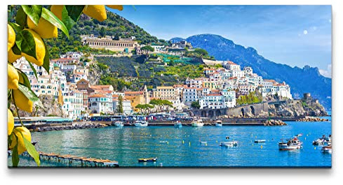 Paul Sinus Leinwandbild 120x60cm Amalfiküste Italien Meer Küste Berge Sommer Traumhaft