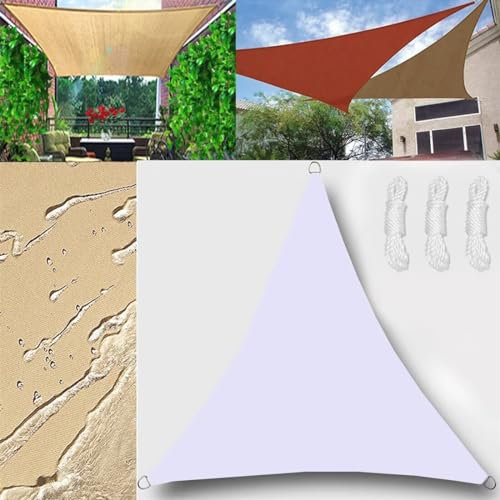 Tenda da Sole Tenda a Vela Impermeabile Rettangolo Quadrato Triangolare Tendalino 5x5x5m Tenda da Sole Telo Parasole Ombreggiante per Esterno Terrazzo Balcone Giardino Bianco