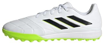 adidas Unisex Copa Pure.3 Turf Boots, Cloud White / Core Black / Lucid Lemon, 44 2/3 EU