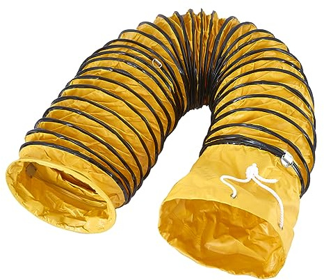 16FT PVC Flexible Duct Pipe with S Hook & Steel Support HAVC Ducting for 16inch Ventilator Utility Blower Fan & Exhaust Fan