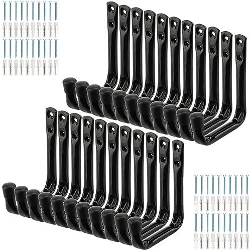 pipabiba 20 Stück Garagen-Aufbewahrungshaken, robuste J-Utility-Haken, Wandmontage, Gartenwerkzeuge, Aufbewahrungs-Organizer (11,5 cm x 10 cm)