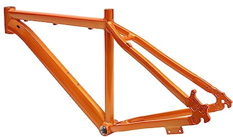 SABUIDDS 26 Zoll Alu Damen Fahrrad Rahmen MTB Rahmen Scheibenbremse Damen Trekking City Bike Ketten Schaltung City Retro Classic Vintage Bike Frame für Mountainbikes mit 26-Zoll-Rädern, Orange