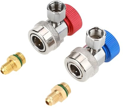 JNNJ 2 Piezas R134A AC Acopladores Rápidos Alta y Baja Presión | Color Rojo Y Azul, Diseño Desmontable, Para Carga, Prueba, Recuperación Y Vacío, Conexión Sencilla, Accesorios Automotrices