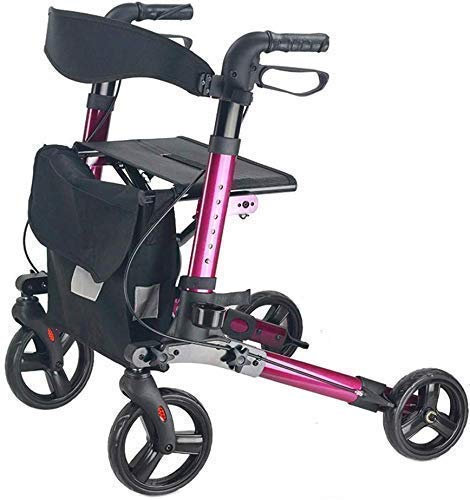 GaRcan Rollator Walker Leichte Gehhilfen für Senioren, Rollator Walker, Faltbarer Aluminium-Rollator Walker mit Komfortsitz für Senioren