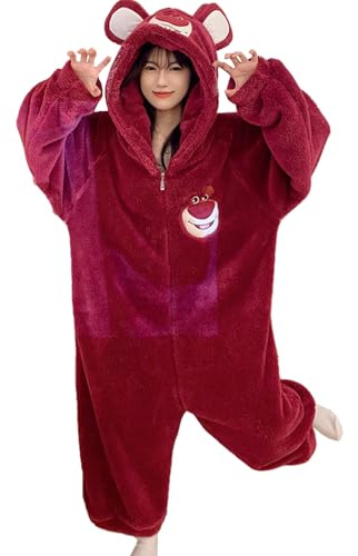 HULG Pyjamas pour Femmes Amusants en Flanelle épaisse, Costumes De Cosplay Une Pièce pour Animaux, Vêtements Décontractés, Costumes De Carnaval (XXL)