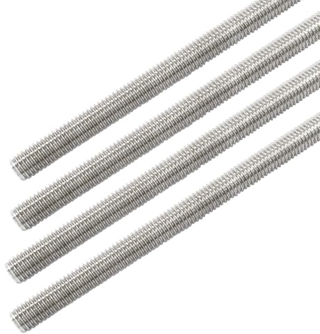 Cjueiom M8 x 250mm Fully Threaded Rod, 4 Pcs, 304 Stainless Steel | Right Hand Threads, For Anchor Bolts, Clamps, Hangers and U-Bolts