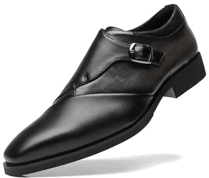 SANNAX Zapatos de Monje para Hombre Zapatos de Traje, Zapatos de Cuero para Hombre, Zapatos Casuales, Zapatos Comerciales, Zapatos de Boda Oficiales