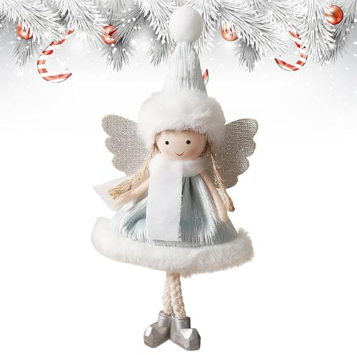 Niedliche Engel-Ornamente für Weihnachten: Plüsch-Engel-Puppen-Anhänger und Figuren für Baum, Tisch, Kamin-Dekor, Weihnachtsfeiertag