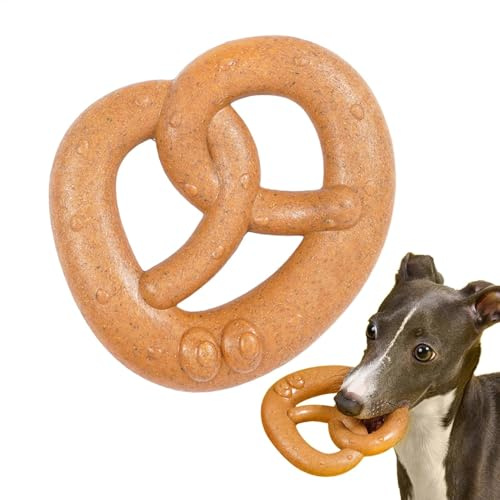 Vriusi Hundespielzeug für aggressive Kauer, Kauspielzeug aus Holz, beißfestes Hundezahnspielzeug, Brotknoten-Kauspielzeug für Hunde, langlebiges Welpenspielzeug für Kauer, robustes Zahnspielzeug für