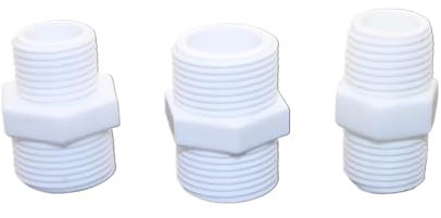 CvbGNJm Conector de PVC, Adaptador de Conector de Manguera de 1/2'', 3/4'', 1/2'' a 3/4'' Conector Macho Doble Estándar Europeo for PVC PE PB Pex Varios Tubos de plástico(3/4'')