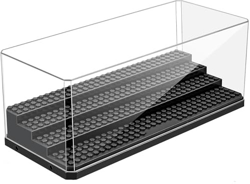 Zoelele Minifiguren Vitrine, 4 Layers Stapelbar Acryl Middle Display Box für Puppen, Staubdicht Display Storage Case für Figur Spielzeug Sammlung, Keine Montage Erforderlich (Schwarz)