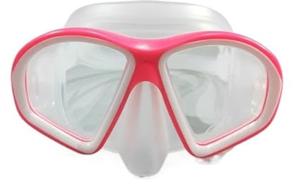 LCQSYE Tauchmasken Tauchmaske Schnorchelanzug Silikonrock Schutzbrille Tauchmaske für Erwachsene Schnorchelmaske(Rose red transparent)