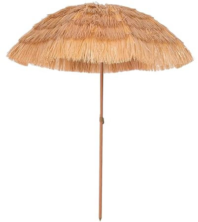 Xalteafe Parasole Hawaiano in Rafia Pieghevole,Ombrellone da Balcone,Ombrelloni da Giardino,Ombrelloni da Spiaggia,Ombrellone Hawaiano,Impermeabile,Inclinazione Regolabile,per Spiaggio,Giardino