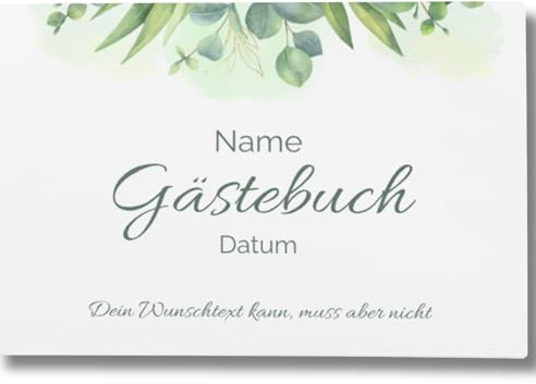 YMEMOS Gästebuch personalisiert mit Namen blanko zum Ausfüllen – personalisiertes Erinnerungsalbum Erinnerungsbuch mit Leere Seiten (60 Seiten/30 Blatt)