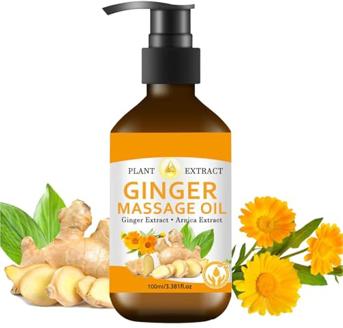 Aceite De Jengibre Orgánico,Aceite De Masaje Para Hombre | 100ml Gotas De Extracto Natural Para Zonas Como Cadera Cuello Abdomen Hombros