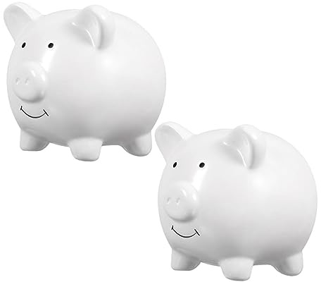 WHAMVOX 2pezzi Contenitore Per Risparmio Salvadanaio Maiale in Barattolo Per Monete Decorativo Da Tavolo Contenitore Per Risparmio Domestico Design Cartoni Animati