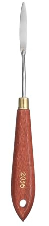 QUARKZMAN Espátula De Pintura De Cuchilla 1.89 X 0.31 Rojo/Plateado | De Lágrima De Acero Inoxidable, Espátula De Pintura Con Mango De Madera De Haya Y Agujero, Longitud De 7.87, Para Óleo