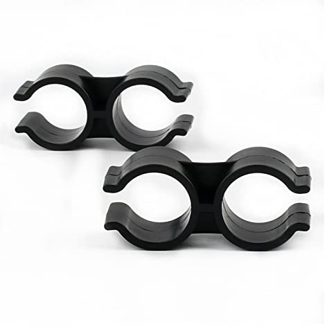 Paquete de abrazaderas para tuberías, Abrazadera de tubo de 25 mm de diámetro interior, tipo U doble, PVC, color negro, paquete de 20