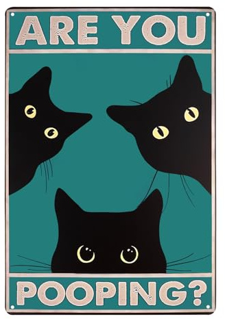 Are You Pooping Blechschild, 20x30 cm Lustige Badezimmer Poster, Lustige Badezimmer Wandkunst, Lustiger Bilder für WC Katze, Toiletten Deko Poster, Vintage Katze Schilder für Gäste-WC, Badezimmer | Lustige Badezimmer Wandkunst, Lustiger Bilder für WC Katze, Toiletten Deko Poster, Vintage Katze Schilder für WC, Badezimmer