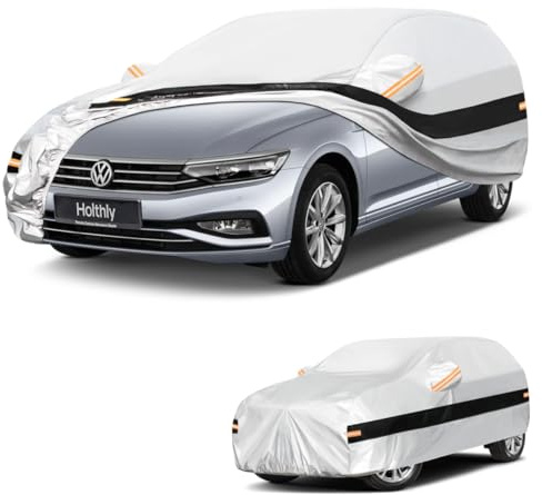 Holthly Autoabdeckung Kombi Passend für Volkswagen/VW Passat B6/B7/B8/B9（2005-2023） 10 Schichten Vollgarage Auto Abdeckplane 100% Wasserdicht Autoplane Outdoor Autogarage.