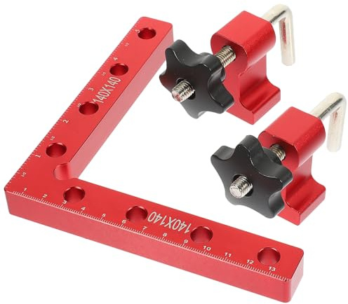 MAGICLULU Set Morsetti Angolari in Lega di Alluminio 90 Gradi, Squadre di Posizionamento per Lavorazione del Legno, Morsetti Quadrati Professionali per Assemblaggio Scatole, Cassetti