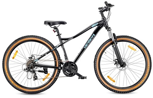 sun baby Verdant Shred Mountainbike 27.5 Zoll MTB, Damen und Herren Mountain Bike, Leicht Fahrrad für Mädchen und Jungen - Aluminiumrahmen M, Scheibenbremsen, 21 Gänge - Schwarz