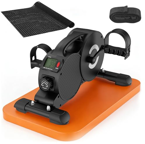 DH FitLife Pedaltrainer für Zuhause, 16-stufig magnetischer Beintrainer, extra leise & gelenkschonend, Mini Bike / Tischfahrrad mit Display, rutschfest, für Senioren & Rehabilitation, bis 220 kg
