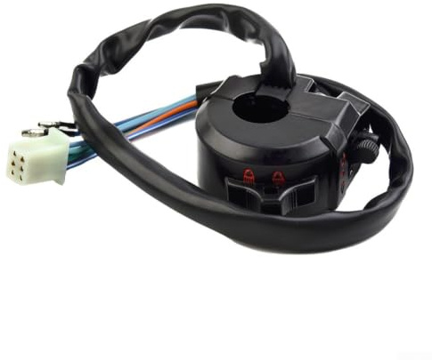 Interruptor de control izquierdo para manillar de motocicleta 7/8 con luz intermitente y haz alto/bajo para uso en y otros