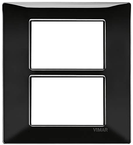 Vimar serie plana - Placa 6 módulo (3+3) tecnopolimero negro