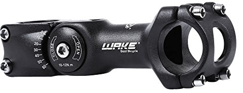 Wake MTB Stem 31.8 110mm 60 Degree Adjustable Bike Stem Mountain Bike Stem Short Handlebar Stem for Most Bicycle, Road Bike, MTB, BMX, Fixie Gear, Cycling (Alloy, Lightweight, Black)