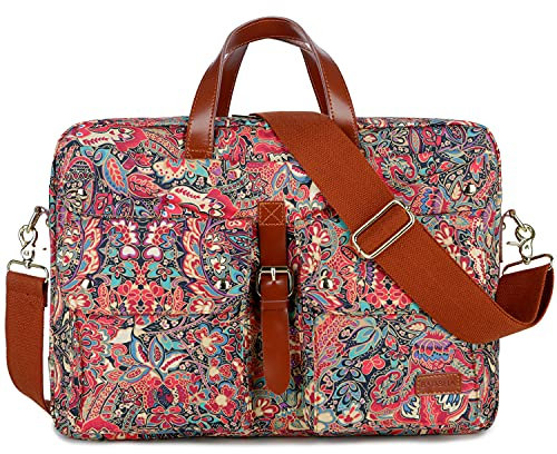 Baosha Frauen Laptoptasche 17 Zoll Aktentasche Damen Schultertaschen Arbeitstasche Businesstasche Multicompartment BC-07 (Mehrfarben Drucken HS)