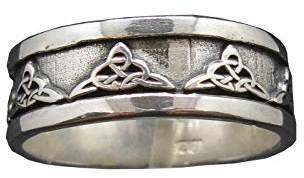 Sterling Silber Ring Keltischer Knoten Band 8mm Breit Solid Punziert 925