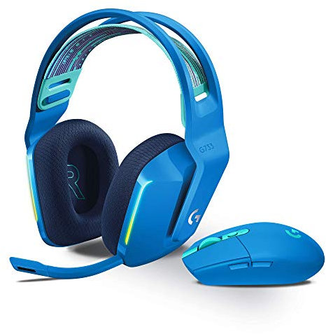 Logitech G305 Lightspeed Wireless Gaming Maus + Logitech G733 LIGHTSPEED Kabelloses Gaming Headset mit Kopfbügel