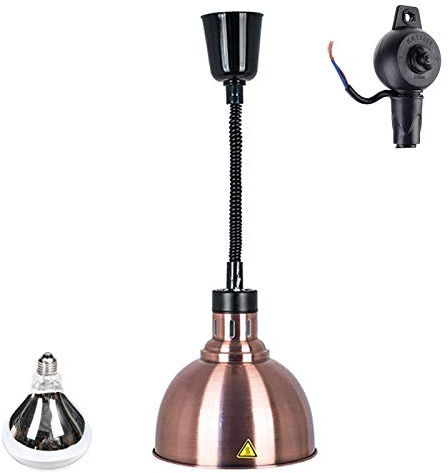 YDDHQ Lampe Chauffante pour Aliments Commercial avec 250w Ampoules et 25cm Abat-Jour de Galvanoplastie, Lampe Chauffe-Plats Équipement de Restaurant de Cuisine, 4 Couleurs