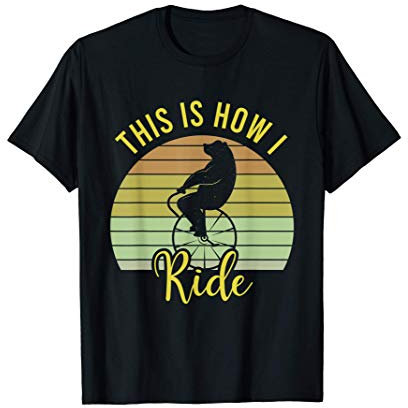 Einrad Fahren Vintage Bär Zirkus Artist Radfahren Geschenk T-Shirt