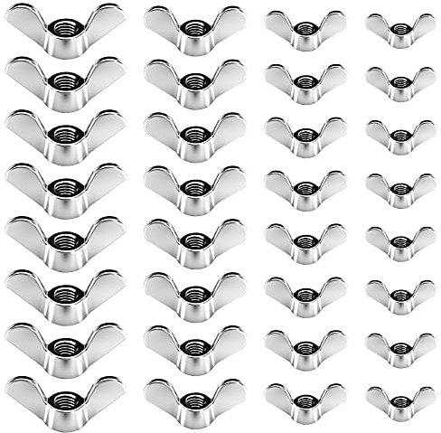 SUNYOK Dadi ad alette, 60 dadi ad alette M4 M5 M6 M8 dadi ad alette in acciaio inossidabile argento kit di smistamento facile da installare per strumenti fai da te apparecchiature elettroniche